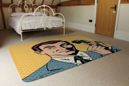 Benjamin Tate Design Phone Style Pop Art Retro Designer Rug in Natural - Size: Large - thumbnail 3