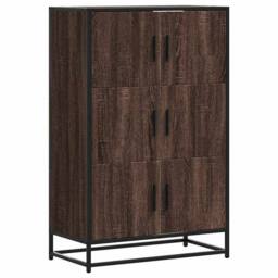 Berkfield Home Highboard Brown Oak 68x35x106.5 cm Engineered Wood & Metal - thumbnail 1