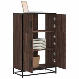 Berkfield Home Highboard Brown Oak 68x35x106.5 cm Engineered Wood & Metal - thumbnail 2