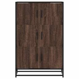 Berkfield Home Highboard Brown Oak 68x35x106.5 cm Engineered Wood & Metal - thumbnail 4