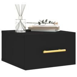 Berkfield Home Wall-mounted Bedside Cabinet Black 35x35x20 cm - Size: 35 x 35 x 20 cm - thumbnail 1