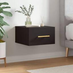 Berkfield Home Wall-mounted Bedside Cabinet Black 35x35x20 cm - Size: 35 x 35 x 20 cm - thumbnail 2