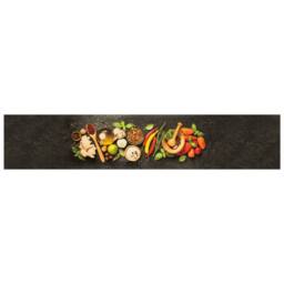 Berkfield Home Kitchen Rug Washable Spices 60x300 cm Velvet in Black - thumbnail 2