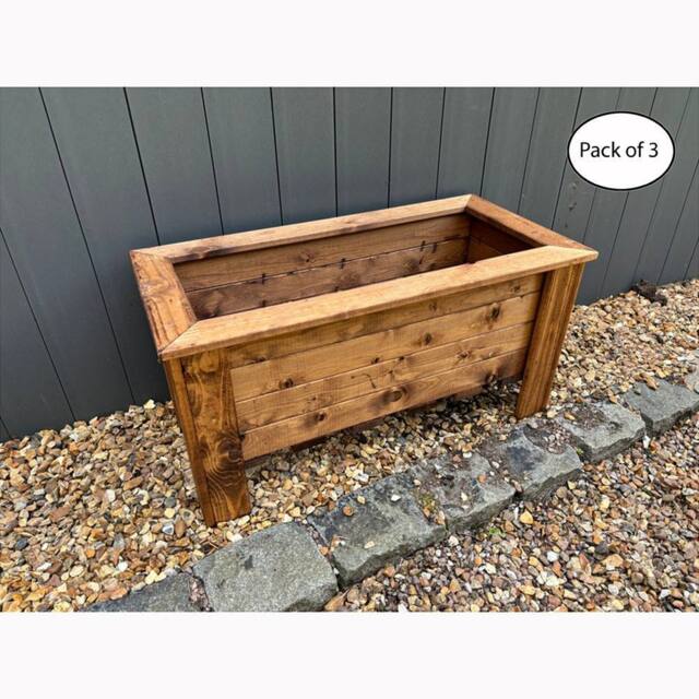 Charles Taylor Multi Pack of 3 - Rectangular Large Trough - Minimal Assembly Required in Light Brown - image 1