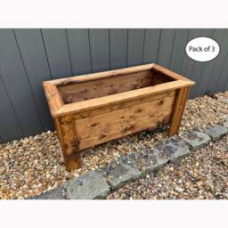 Charles Taylor Multi Pack of 3 - Rectangular Large Trough - Minimal Assembly Required in Light Brown - thumbnail 1