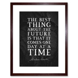 "Artery8 Wall Art Print Slate Quote Abraham Lincoln The Future Artwork Framed 9X7 Inch in Brown - Size: W7"" x H9""" - thumbnail 1