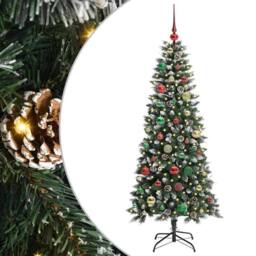 Berkfield Home Elegant Artificial Christmas Tree with 150 LEDs Green 66 x 66 x 150 cm - thumbnail 3