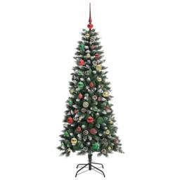 Berkfield Home Elegant Artificial Christmas Tree with 150 LEDs Green 66 x 66 x 150 cm - thumbnail 6