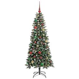 Berkfield Home Elegant Artificial Christmas Tree with 150 LEDs Green 66 x 66 x 150 cm - thumbnail 1