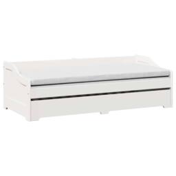 Berkfield Home Stylish Daybed with Trundle without Mattress IRUN White 90x200 cm - thumbnail 4