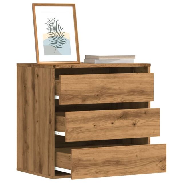 Berkfield Home Corner Chest of Drawers Artisian Oak 60x41x58 cm Engineered Wood in Brown - Size: 60 x 41 x 58 cm - image 1