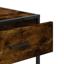 Berkfield Home Console Table Smoked Oak 90x35x80 cm Engineered Wood in Brown - Size: 90 x 35 x 80 cm - thumbnail 8