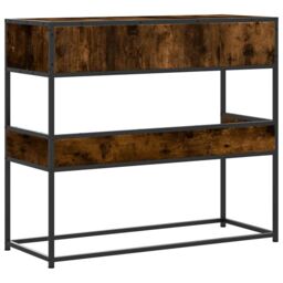 Berkfield Home Console Table Smoked Oak 90x35x80 cm Engineered Wood in Brown - Size: 90 x 35 x 80 cm - thumbnail 6