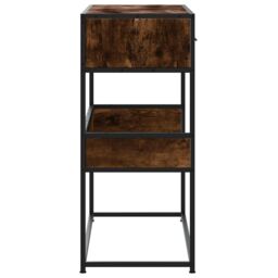 Berkfield Home Console Table Smoked Oak 90x35x80 cm Engineered Wood in Brown - Size: 90 x 35 x 80 cm - thumbnail 5