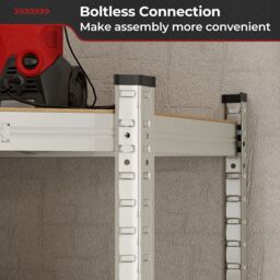 Costway 4-Tier Corner Metal Shelving Unit Adjustable Garage Storage Utility Rack 720KG in Natural - thumbnail 6