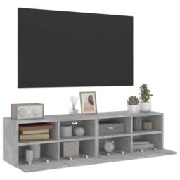 Berkfield Home TV Wall Cabinets 2 pcs Concrete Grey 60x30x30 cm Engineered Wood - Size: 60 x 30 x 30 cm - thumbnail 4
