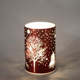 Shatchi 12cm Christmas Decorated Vase Led Red Glass Vase / Tree - thumbnail 4