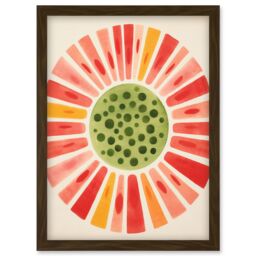 Artery8 Wall Art Print Abstract Watermelon Kitchen Artwork Bright Colourful Pastel Pigments Artwork Framed A4 in Brown - thumbnail 1