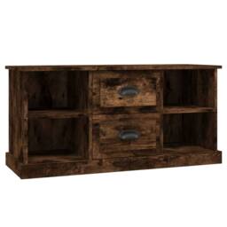 Berkfield Home TV Cabinet Smoked Oak 99.5x35.5x48 cm Engineered Wood in Brown - thumbnail 1