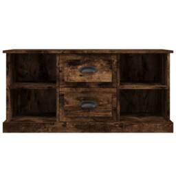 Berkfield Home TV Cabinet Smoked Oak 99.5x35.5x48 cm Engineered Wood in Brown - thumbnail 6