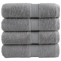 Berkfield Home Premium Soap Towels SOLUND 4pcs Grey 30x30cm 600gsm - thumbnail 2