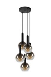 Lucide 'MARIUS' Dimmable Adjustable Indoor Cluster Pendant Light 5xE27 in Black - thumbnail 2
