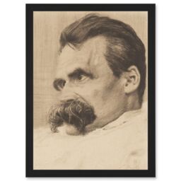 Artery8 Olde Portrait Philosopher Friedrich Nietzsche Drawing Artwork Framed Wall Art Print A4 in Black - thumbnail 1