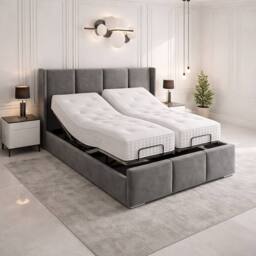 PARADISE BEDS LTD York Electric Adjustable Comfortable Bed with Headboard & Mattress in Cream - Size: Small Double - thumbnail 5
