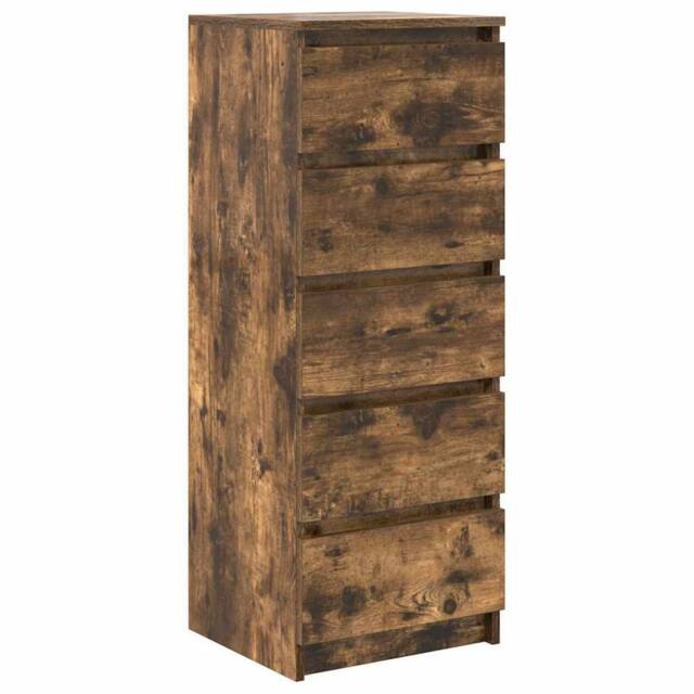 Berkfield Home Sideboard with Drawers Smoked Oak 37.5x35x99 cm Engineered Wood in Brown - image 1