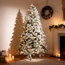 Shatchi 5Ft Pre-Lit Yukon Snow Pine Christmas Tree with 130 Warm White LEDs - thumbnail 5