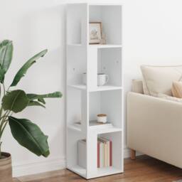 Berkfield Home Corner Cabinet White 33x33x132 cm Engineered Wood - Size: 33 x 33 x 132 cm - thumbnail 2