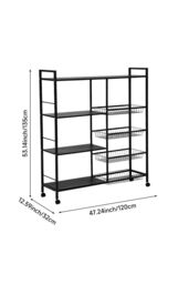H&O Direct Kitchen Microwave-Oven Vegetable Storage Cart in Black - thumbnail 2