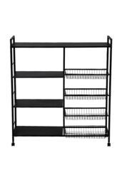H&O Direct Kitchen Microwave-Oven Vegetable Storage Cart in Black - thumbnail 3