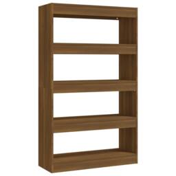 Berkfield Home Book Cabinet/Room Divider Brown Oak 80x30x135 cm Engineered Wood - Size: 80 x 30 x 135 cm - thumbnail 1