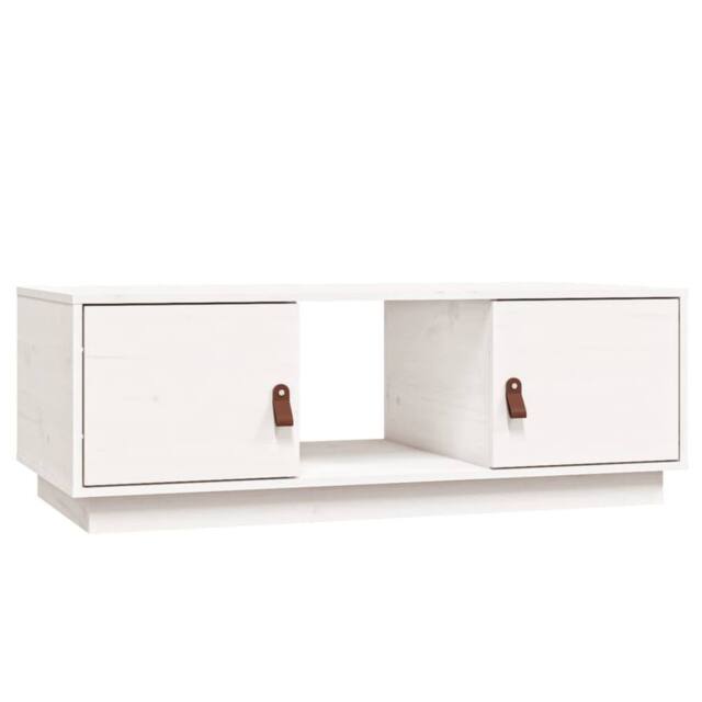 Berkfield Home Coffee Table White 100x50x35 cm Solid Wood Pine - Size: 100 x 50 x 35 cm - image 1