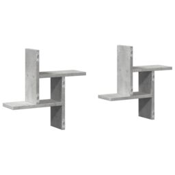 Berkfield Home Wall Shelves 2 pcs Concrete Grey 38x12x38 cm Engineered Wood - Size: 38 x 12 x 38 cm - thumbnail 6