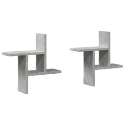 Berkfield Home Wall Shelves 2 pcs Concrete Grey 38x12x38 cm Engineered Wood - Size: 38 x 12 x 38 cm - thumbnail 2