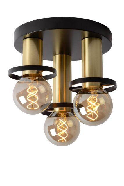 Netlighting Anaka Modern Flush Ceiling Light Ø 30cm 3xE27 Black - image 1