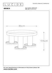 Netlighting Anaka Modern Flush Ceiling Light Ø 30cm 3xE27 Black - thumbnail 5