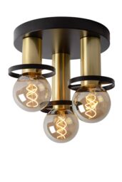 Netlighting Anaka Modern Flush Ceiling Light Ø 30cm 3xE27 Black - thumbnail 1
