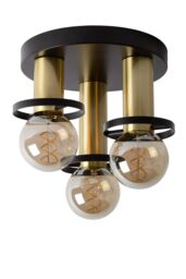 Netlighting Anaka Modern Flush Ceiling Light Ø 30cm 3xE27 Black - thumbnail 2