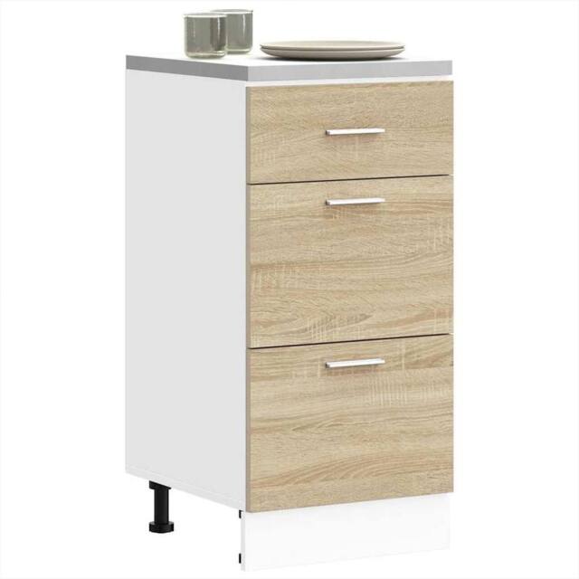 Berkfield Home Bottom Cabinet Sonoma Oak 40x46x81.5 cm Engineered Wood in Brown - image 1