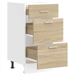 Berkfield Home Bottom Cabinet Sonoma Oak 40x46x81.5 cm Engineered Wood in Brown - thumbnail 5