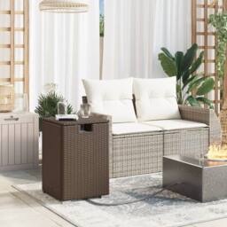 Berkfield Home Propane Tank Cover Table Brown 40x40x60 cm Poly Rattan - Size: 40 x 40 x 60 cm - thumbnail 3