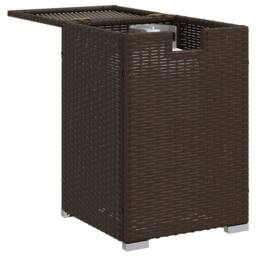 Berkfield Home Propane Tank Cover Table Brown 40x40x60 cm Poly Rattan - Size: 40 x 40 x 60 cm - thumbnail 4