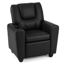 CASART Kids Recliner Chair Adjustable Toddler Lounge Chair Armchair Sofa in Black - thumbnail 2