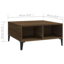 Berkfield Home Modern Coffee Table Brown Oak 60x60x30 cm Engineered Wood - Size: 60 x 60 x 30 cm - thumbnail 6
