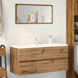 Berkfield Home Sink Cabinet Artisan Oak 100x38.5x45 cm Engineered Wood in Brown - thumbnail 3