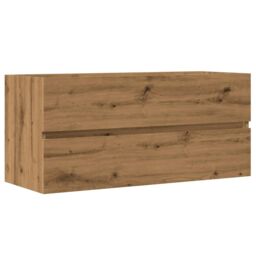 Berkfield Home Sink Cabinet Artisan Oak 100x38.5x45 cm Engineered Wood in Brown - thumbnail 2