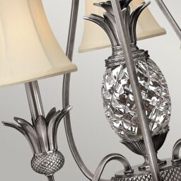 Netlighting Plantation Multi Arm Chandelier 3 Light Polished Antique Nickel Finish E14 in Grey - thumbnail 4